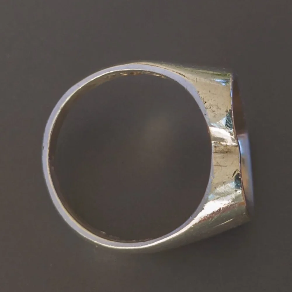Vintage TAXCO Sterling Open-Heart Signet Ring — Size ~7.25 - Picture 7 of 12